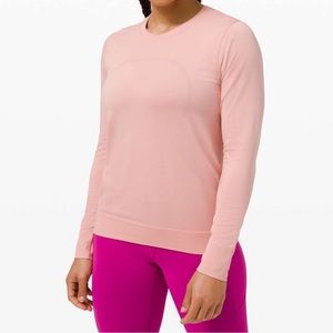 lululemon Swiftly Relaxed long sleeve shirt in pink puff size 8